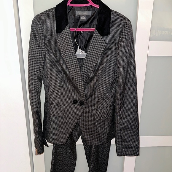 Grey and Black Blazer and Pants Set - Picture 1 of 3